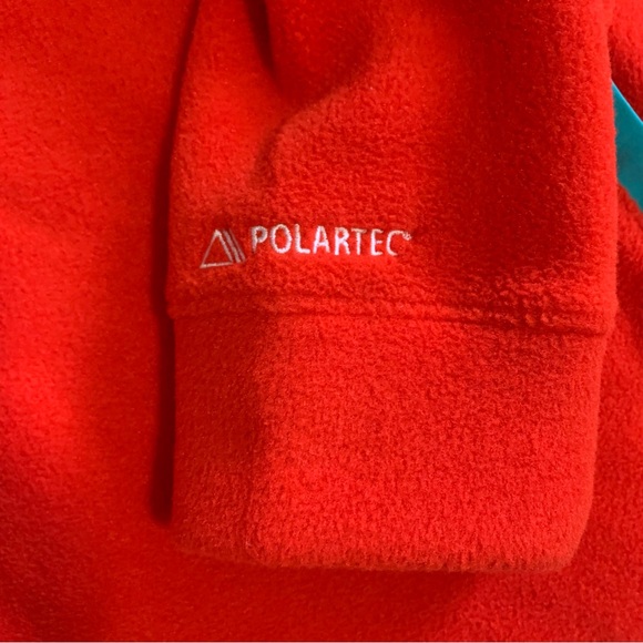 NWT The North Face M Alpine Polartec 200 ¼ Zip Fleece Pullover Fiery Red Large - Picture 8 of 14